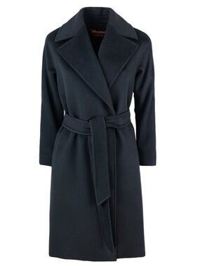 Max Mara Studio Dravenna Belted Wool Wrap Coat